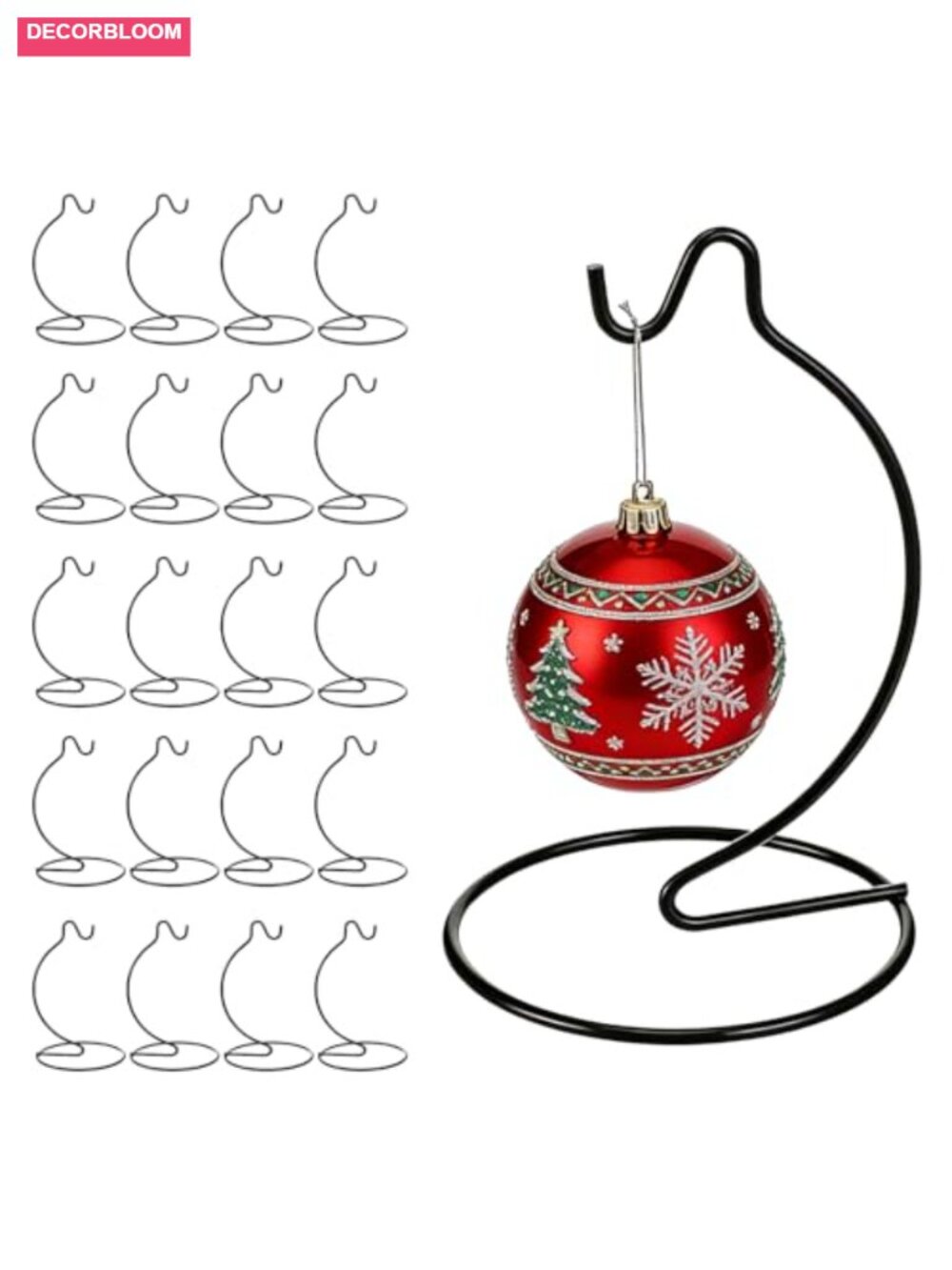 20 Pcs Iron Ornament Display Stand Hanging Holder for Glass Terrarium